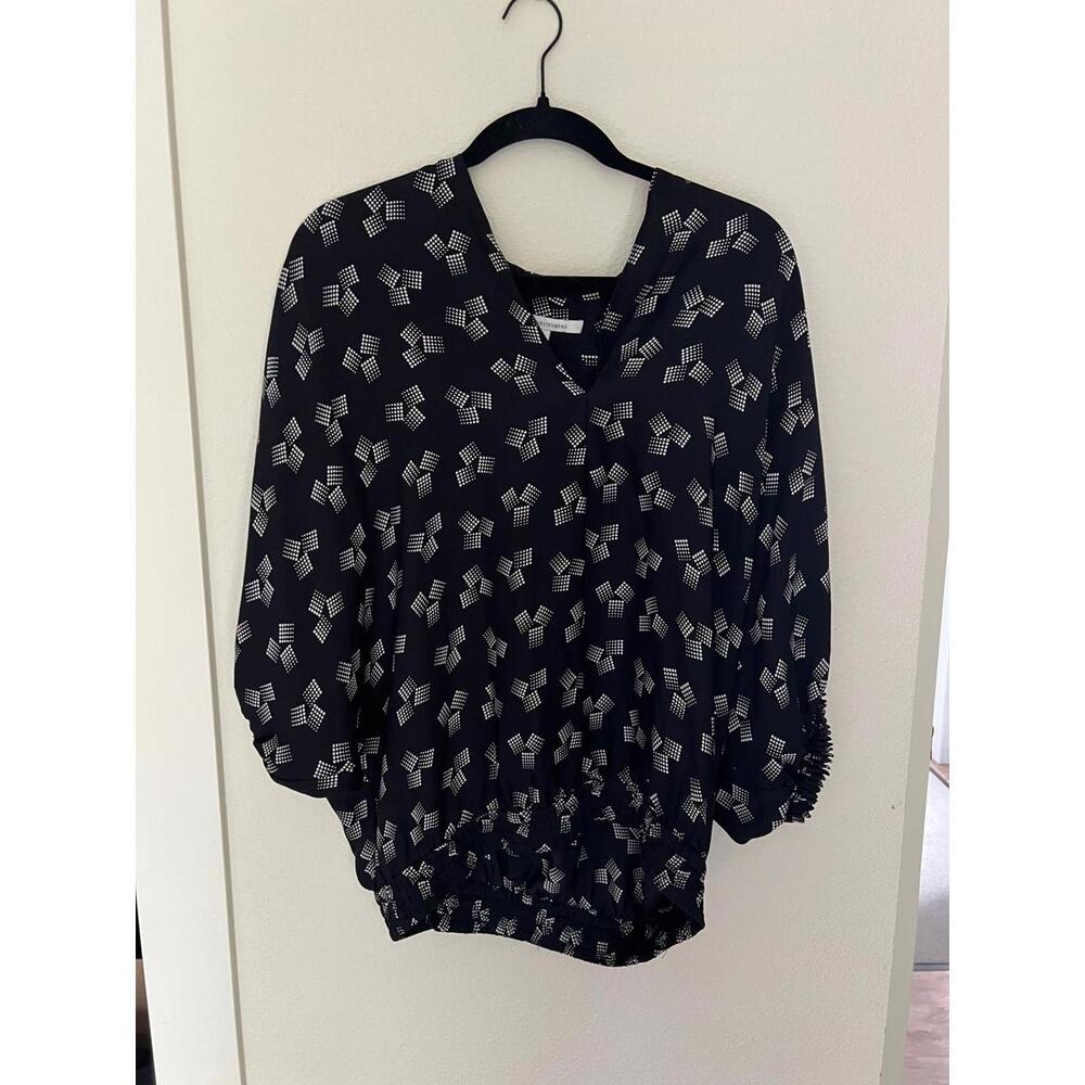 Black Patterned Blouse Diane Von Furstenberg - Petite